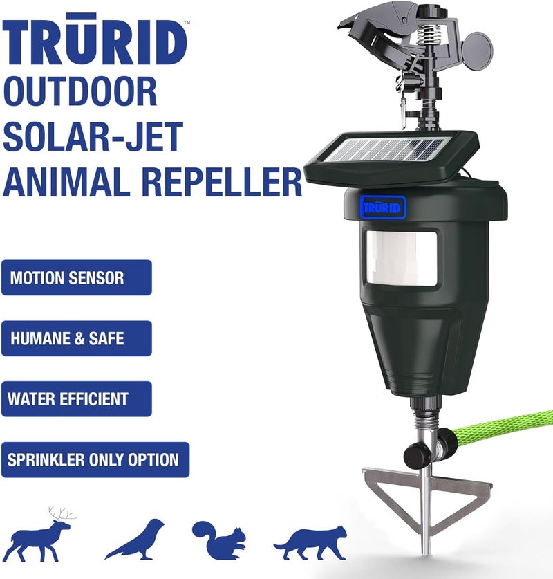 TRURID رشاشات تعمل بالحركة للحديقة - طارد فعال للغزلان والقطط، رادع للغرير، طارد للراكون والكلاب، نظام رشاشات العشب، رشاش ماء لحماية العشب - Image 5